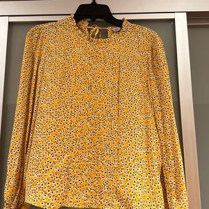 Zara yellow floral blouse